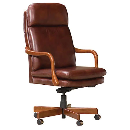 Upholstered Office Chair with Casters and Headrest